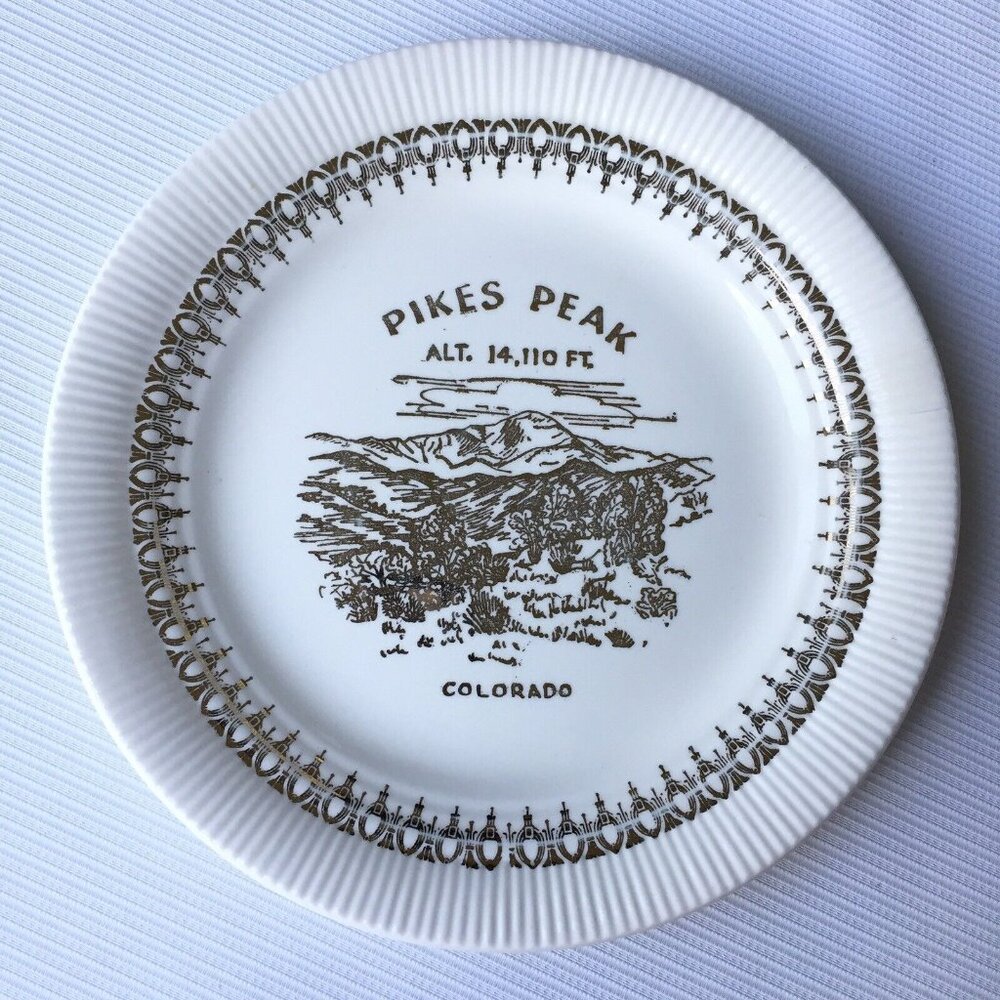 Pikes Peak Colorado Collector Plate Views of American Series by Enco 22k Gold